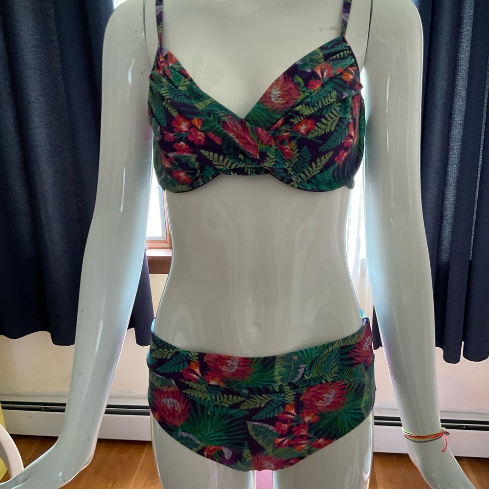 Tropical Print Bikini Set